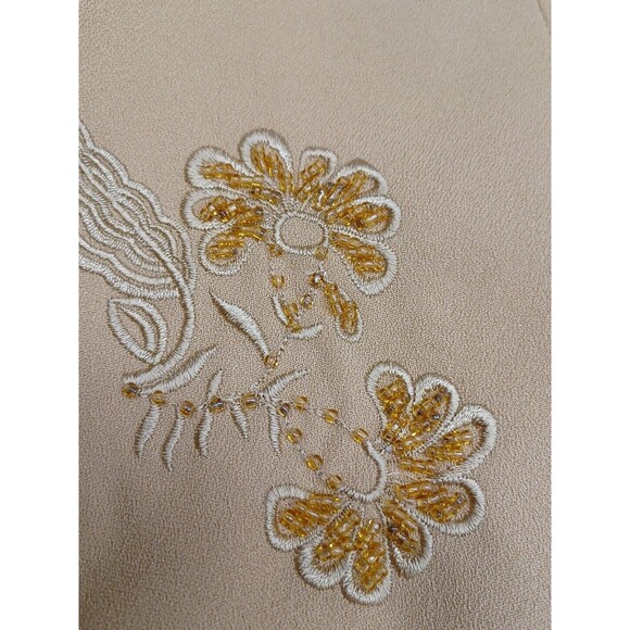 G.M.I. Woman Beige Embroidered Beaded Blazer Jacket 24W - Picture 8 of 11